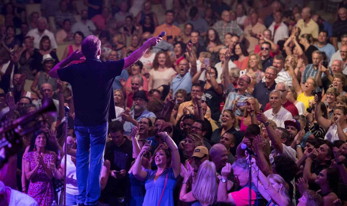 Concert crowd enjoying a live music performance.