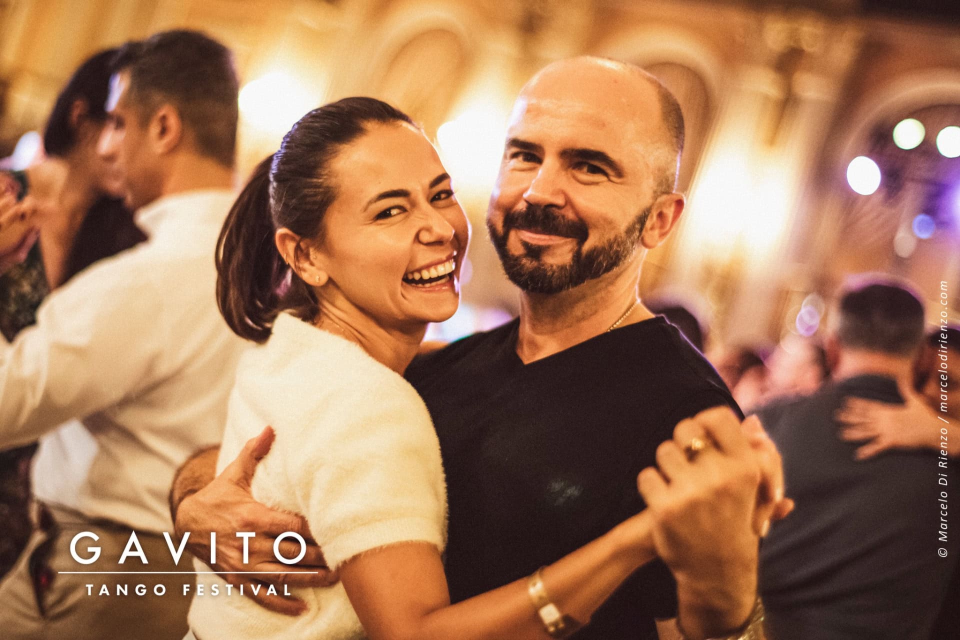 Couple enjoying a joyful dance together.