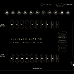 Seating chart for the Gavito Tango Festival.