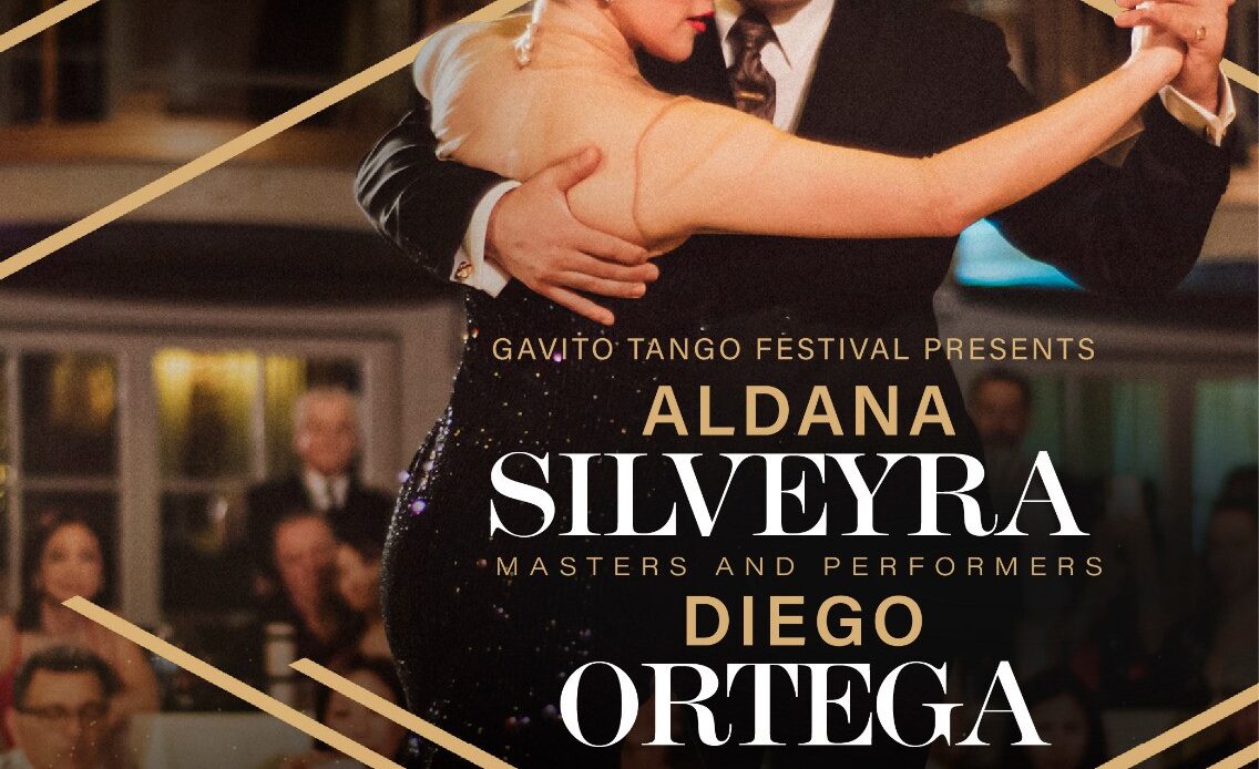 Couple performing tango in elegant ballrooms