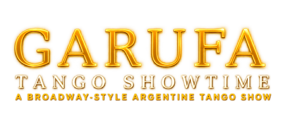 "Logo for Garufa Tango Showtime performance event."